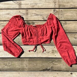 La Hearts Red Long Sleeve Top